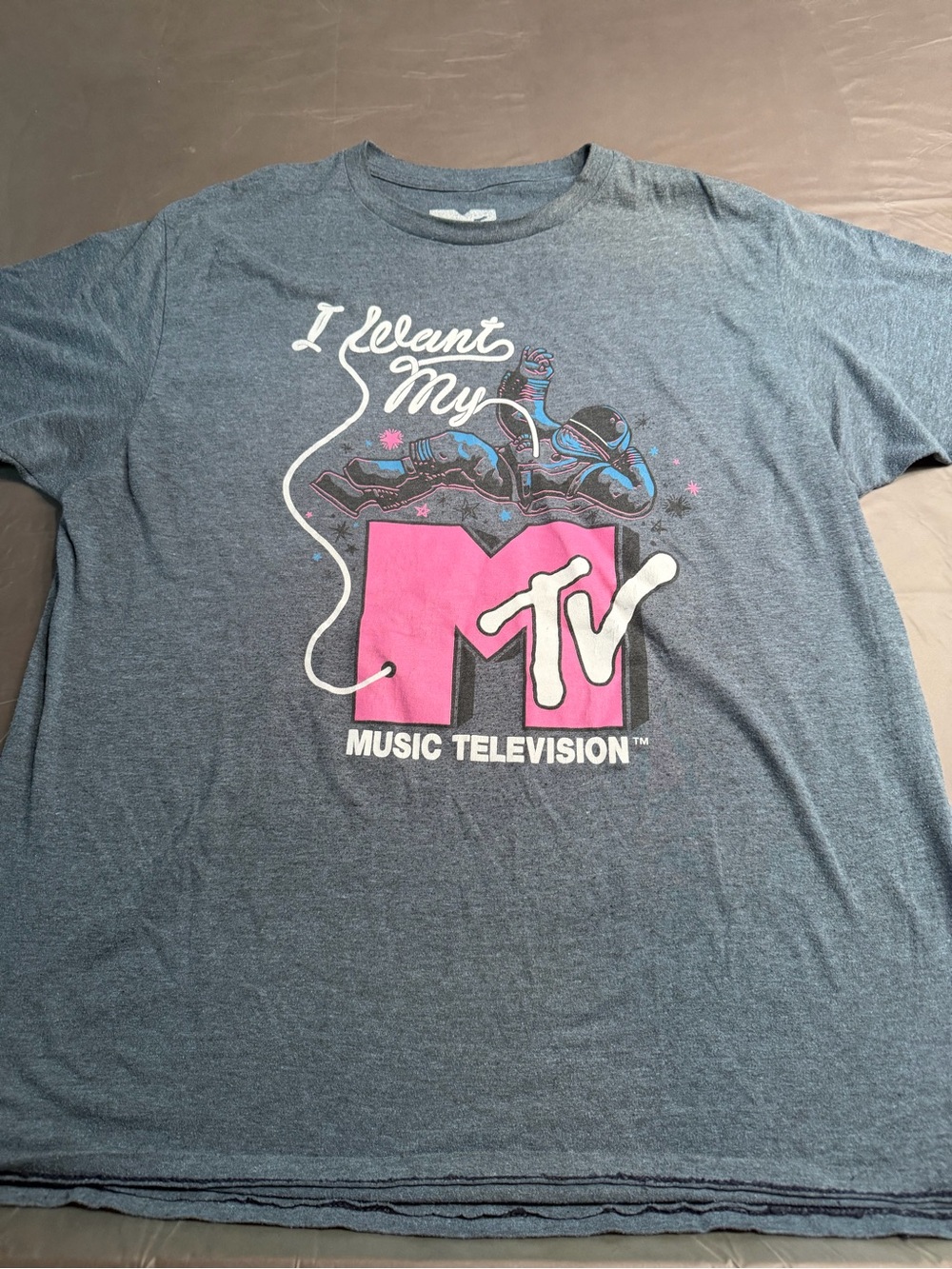 MTV “I want my MTV” heather blue shirt